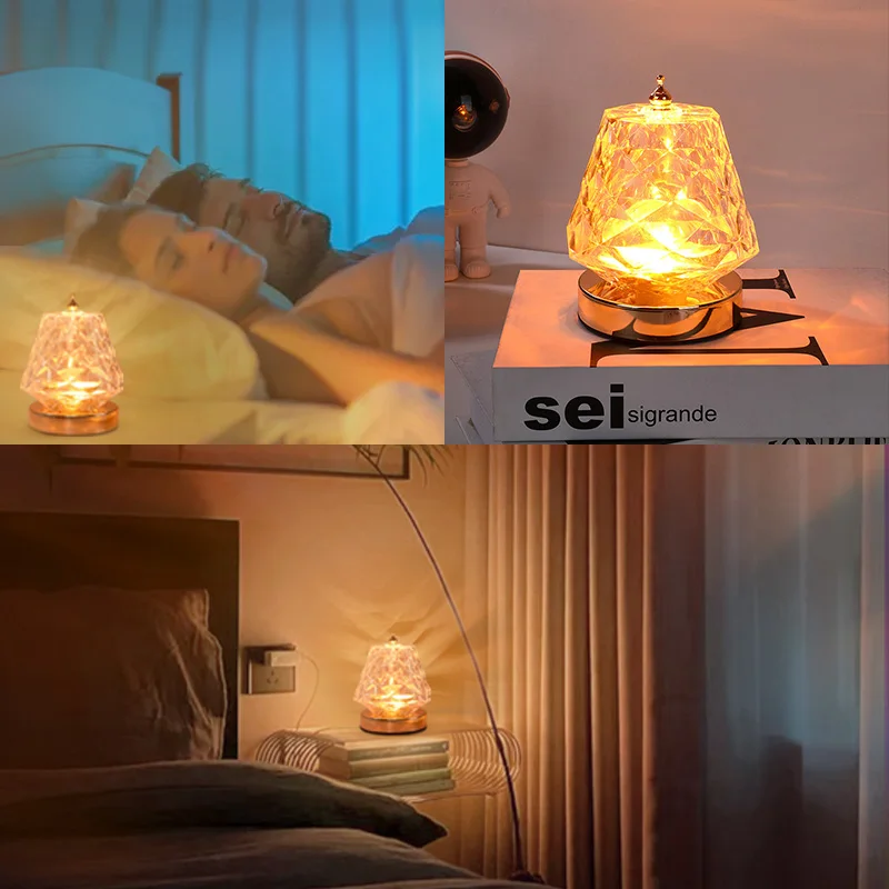 아크릴 물 잔물결 동적 프로젝션 램프, 원격 제어, 로맨틱 회전, 주변 밝기 조절, 테이블 조명 장식