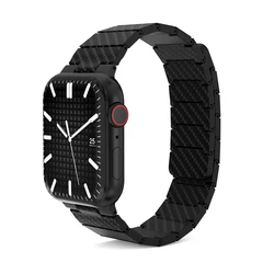 Premium Carbon Fiber Magnetic Buckle Strap for 42 44 45 49mm (Carbon Fiber Band)