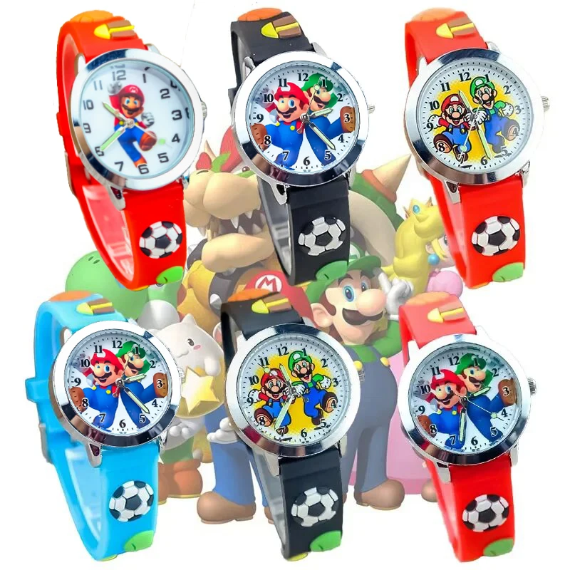

2024 Super Mario New Children's Silicone Watch 3D Cartoon Animation Quartz Electronic Watch Casual Boys and Girls Favorite