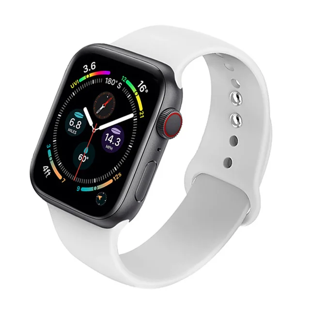 Silicone Strap For Apple Watch Band 44mm 40mm 41mm 38mm 45mm Smartwatch Rubber Sports Watchband Belt Bracelet iWatch 7 6 se 5 4 White-2