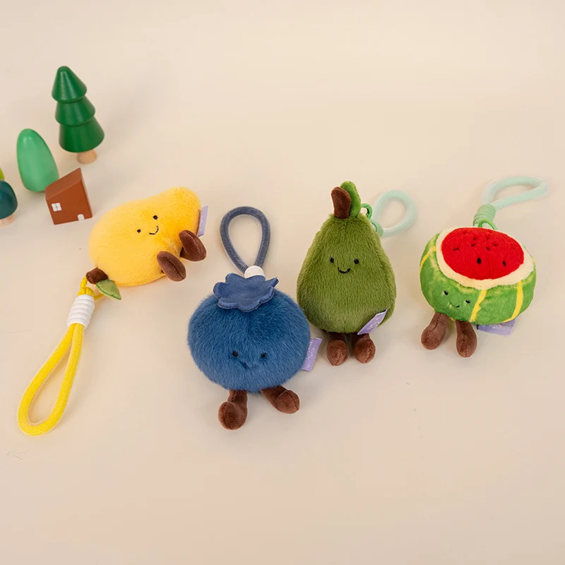 Cute Fruit Plush Keychain Soft Stuffed Toy Bag Ornament For Girls_voghion.com