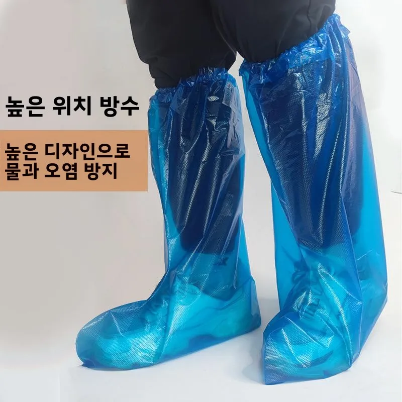 일회용 두꺼운 플라스틱 신발 커버 방수 미끄럼 방지 비 오는 날 야외용 로우컷 유니버셜 핏 신발 커버