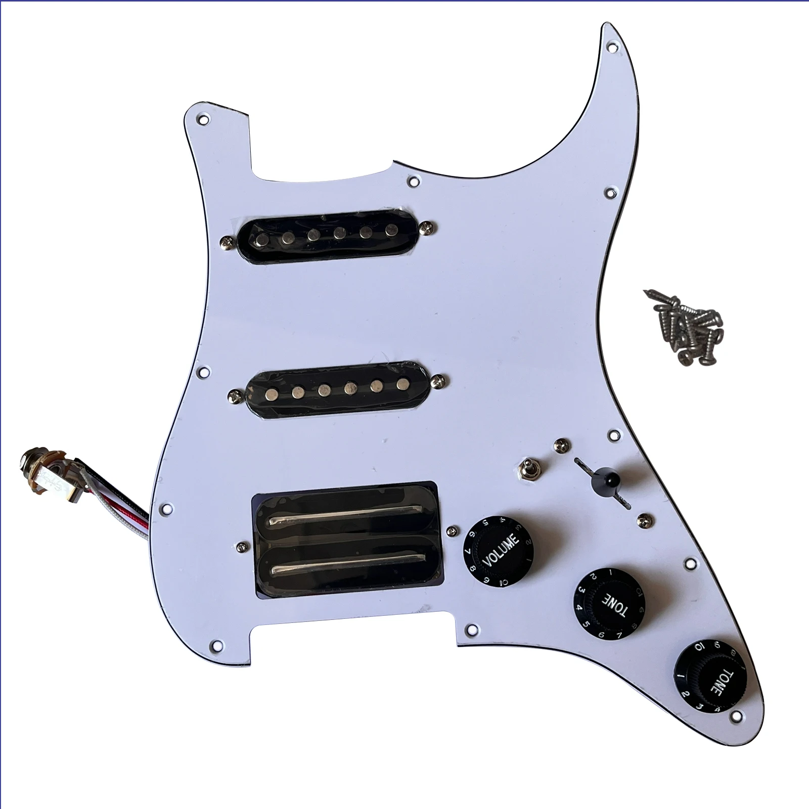 

SSH Prewired Guitar Strat Pickguard Set, Humbucker Pickups Loaded Scratchplate, Coil Splitting High Output Pickup Switch