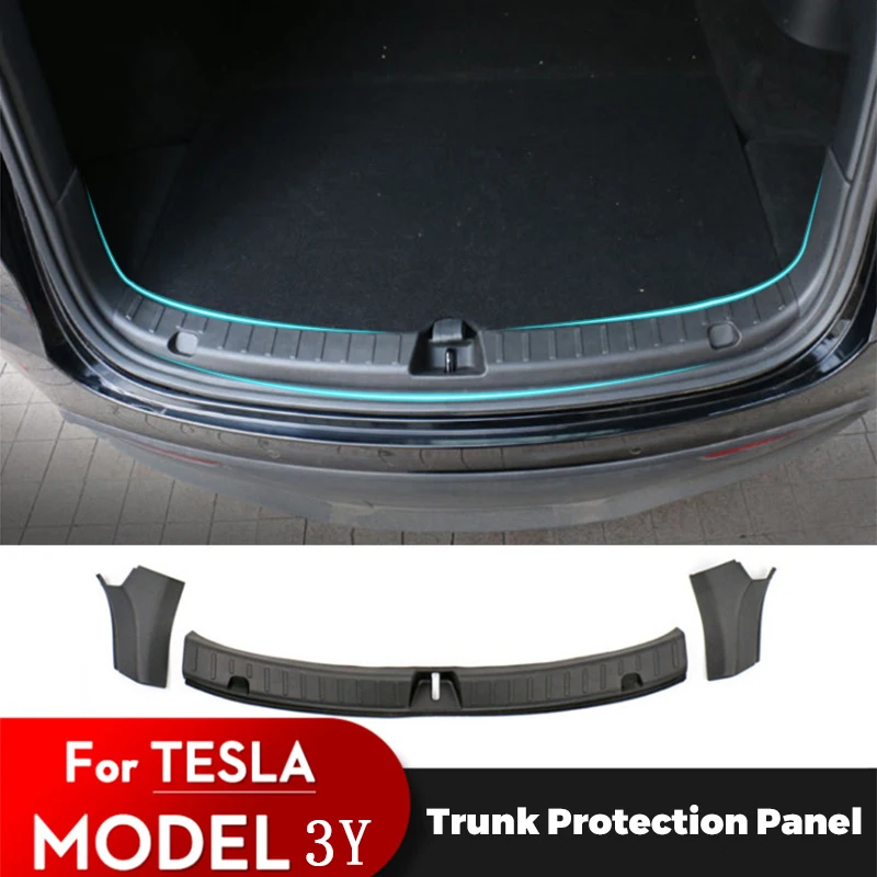 

Trunk Sill Plate Cover TPE Rubber Protector for Tesla Model Y Model 3 Threshold Bumper Guards Anti-dirty Pad Prevent Scratching