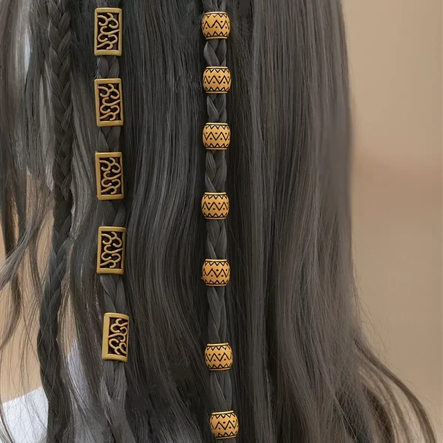 10 pz perline per capelli anelli perline intrecciare fermagli per capelli  per le donne ragazze polsini tubi Charms Dreadlock strumenti per lo Styling dei  capelli accessori - AliExpress