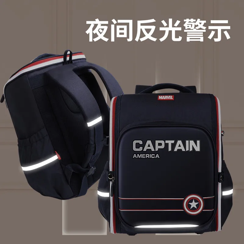 2022 Disney New School Bags For Boys Primary Student Shoulder Orthopedic Backpack Iron Spider Man Captain America Mochilas