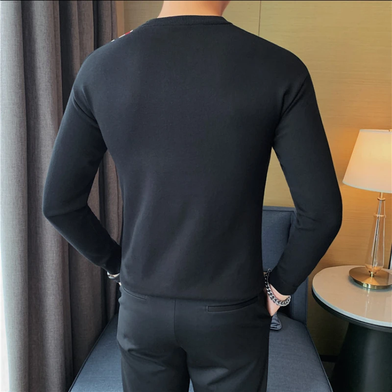 Autumn Casual Men's Sweater O-Neck Slim Fit Knittwear Mens Sweaters Pullovers Pullover Men  Brand Clothing M-4XL