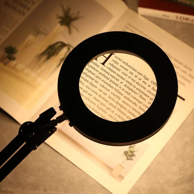30x Desktop Magnifier Glass With LED Lights Optical Glass Lenses For  Maintenance And Reading Magnifying Glass - AliExpress