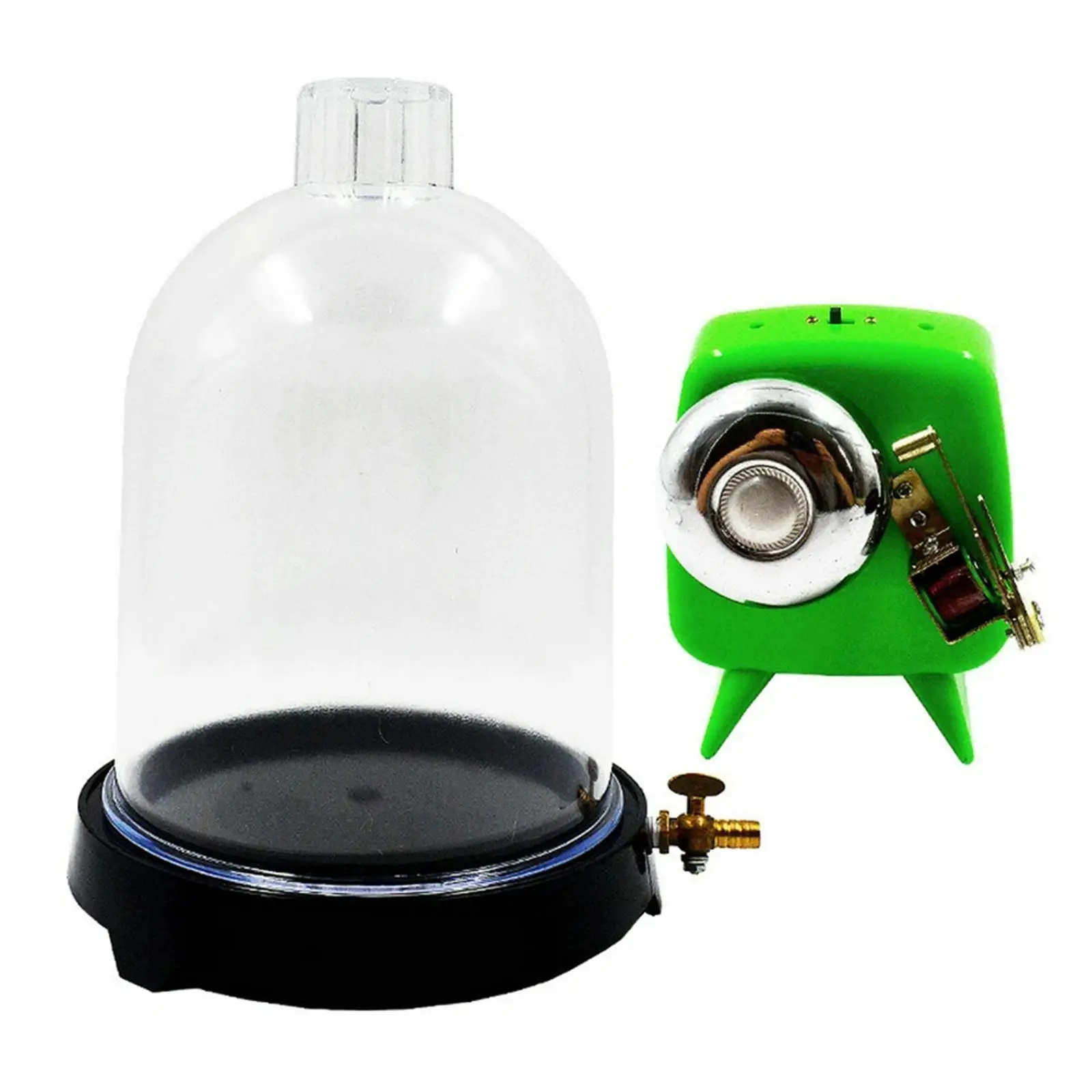 Sound Physics Demonstration Vacuum Bell Jar Set Glass Vacuum Hood Glassware Easy to Use Scientific Experimental for Classroom
