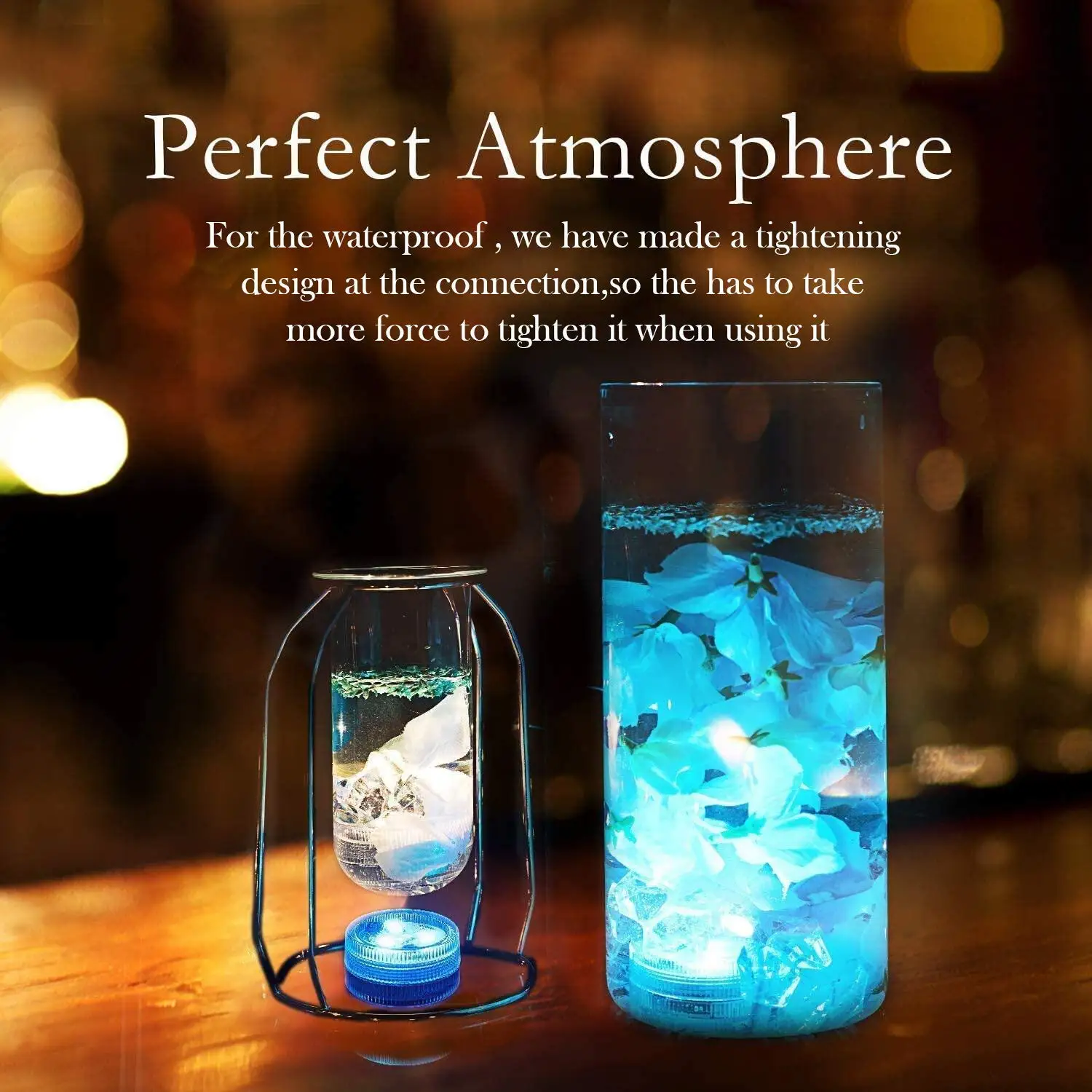 Description Picture 3 of itemMini Submersible LED Light Waterproof LED Tea Lights Tea Light Candle RGB Color for Vase Home Party Wedding Fountain Halloween