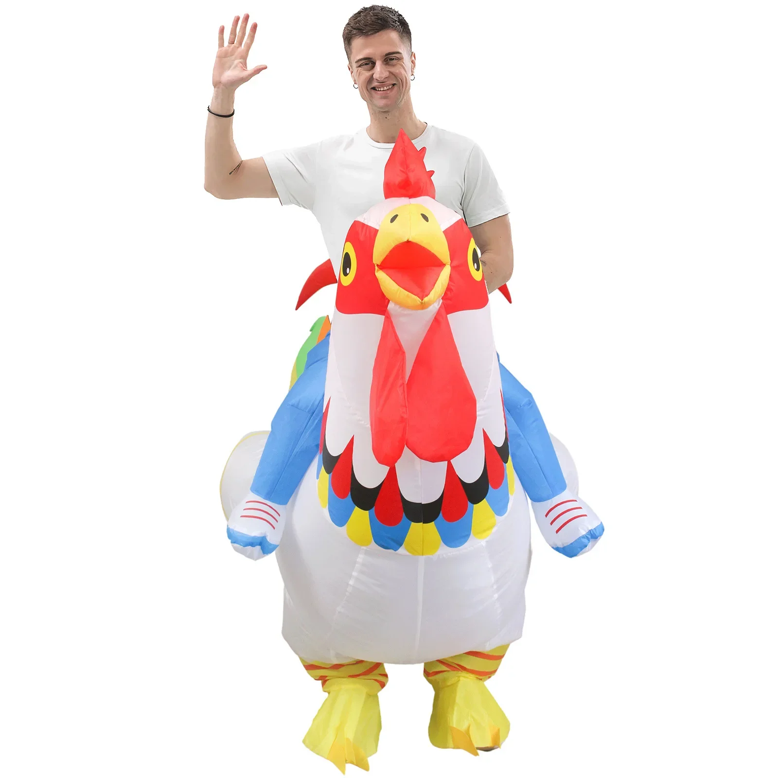 

Riding Big Rooster Turkey Inflatable Costume Easter Halloween Christmas Carnival Birthday Party Masquerade Cosplay Holiday Gift