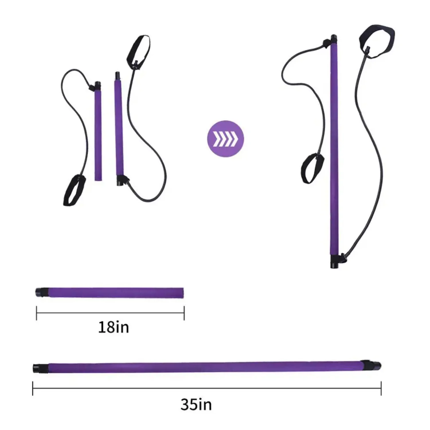Portable Pilates Kit Resistance Band Yoga Pilates Stick Yoga Exercise Foot Loop Stretch Sculpt Twisting Sit-