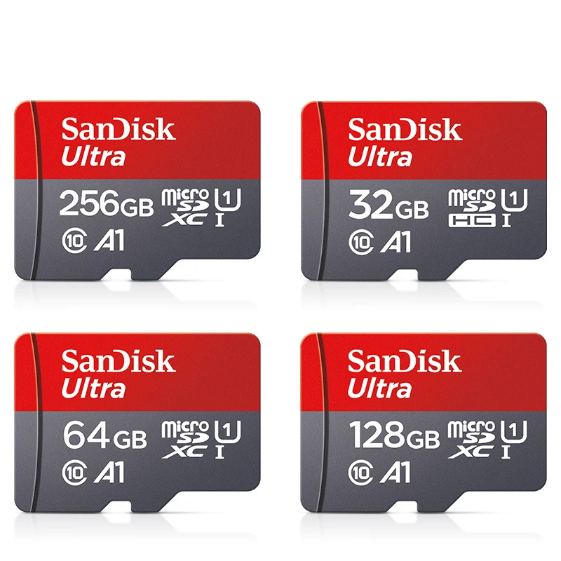 SanDisk ũ SD ޸ ī, ̴ TF ī, UHS-I Ŭ 10 Ʈ A1 ÷ ī, 128GB, 64GB, 32GB, 100 Mb/s, 100 ,  