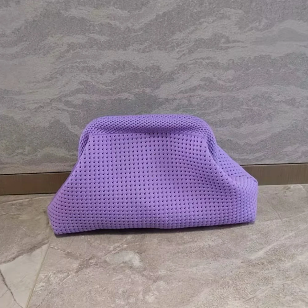 Storage Bag Polyester Summer Beach Clutch Bag Soft Elastic Small Crochet Handbag Breathable Large Capacity Purse Party Сумка