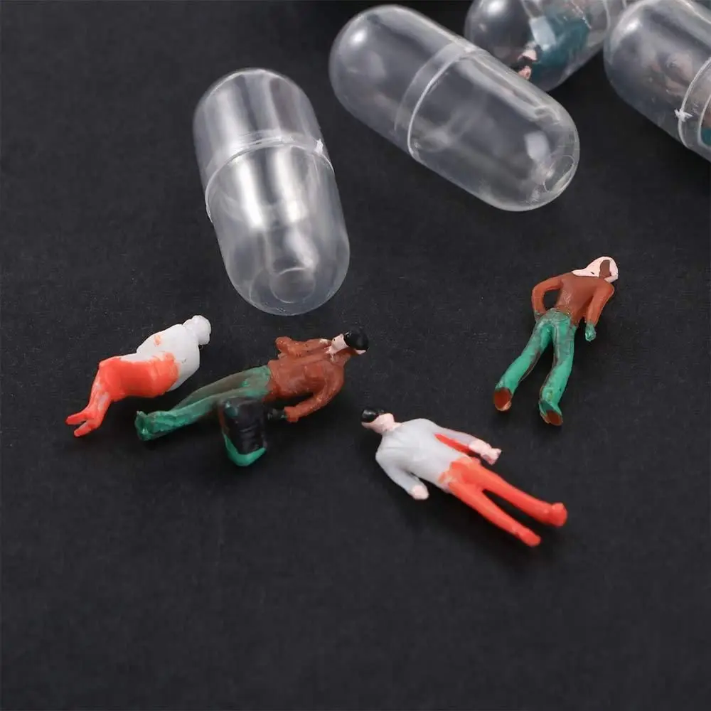 

Splitters Mini Person Capsule Toy Transparent Capsule Shell Figurines Plastic Pill Container Capsule Villain Capsule Figurines