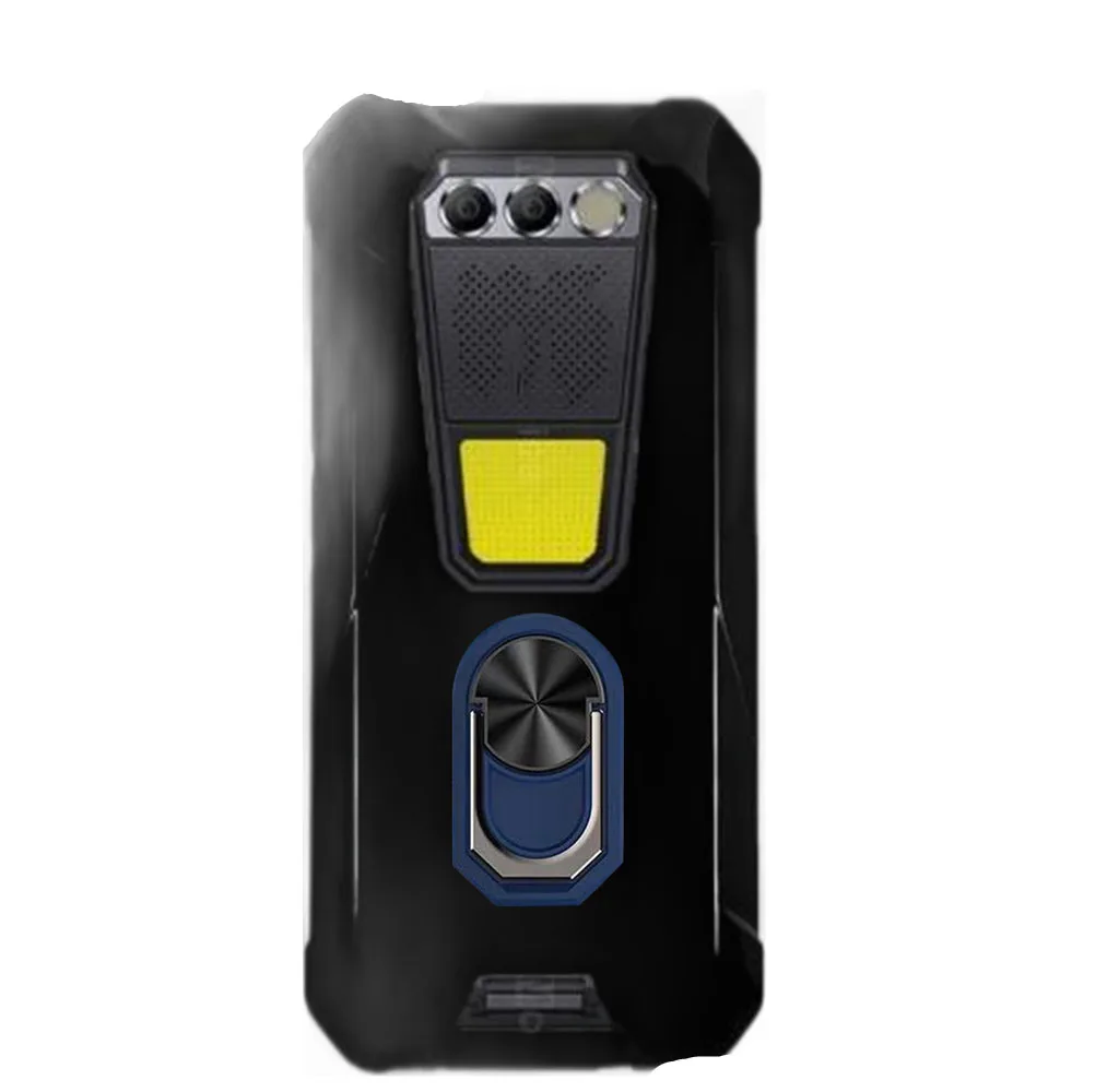 Enhanced Durable Silicone Phone Case with Back Ring Holder Bracket - 6.58” Screen Compatible