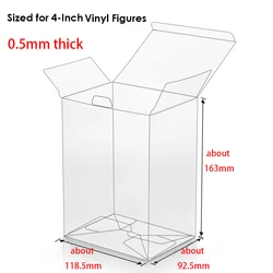 Crystal Clear Protectors for 4 Vinyl Figures - Heavy Duty Display Box with Locking Tab (4in)