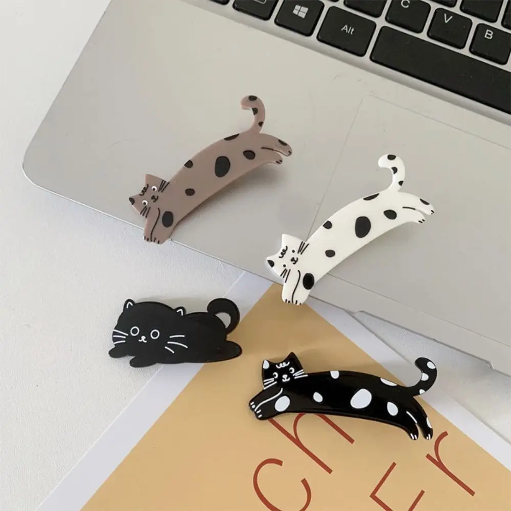 Sweet Cartoon Cat Hair Clip Pet Colorful Acetic Acid Hair Clip Korean Style Side Clip Cat Duckbill Clip Ladies
