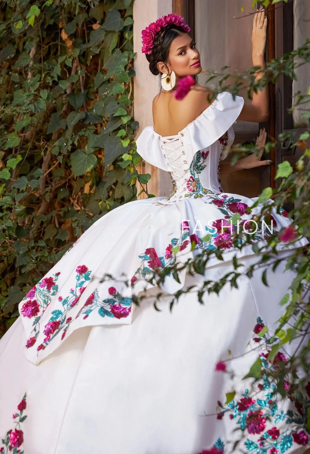 open lace back dress Lilac Corset Mexican Quinceanera Dress Ball Gown Prom Dress ,Appliques –  classygown main image 1