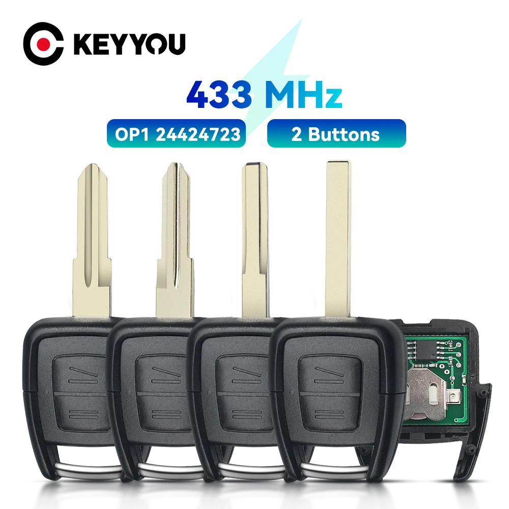 

KEYYOU 5PCS Remote Car Key 433Mhz For Vauxhall Opel Vectra Zafira Omega Frontera OP1 24424723 YM-28/HU46/HU43/HU100 Blade