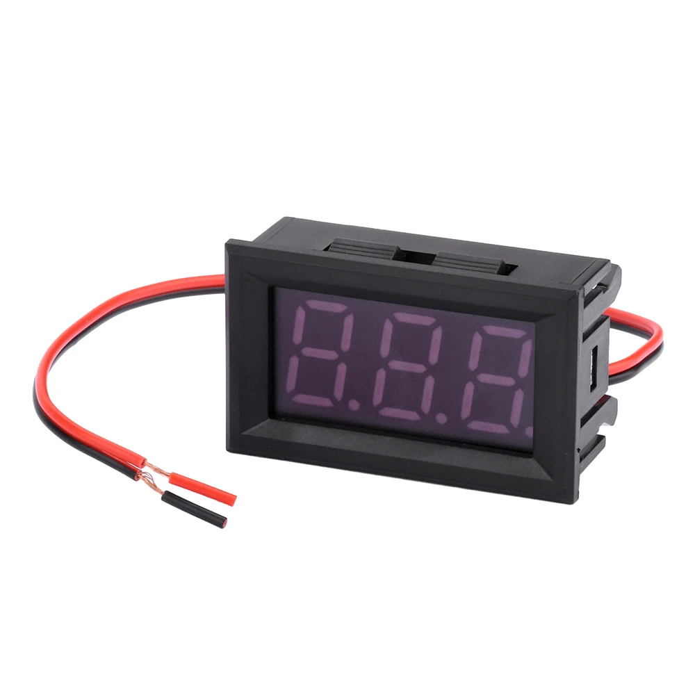 DC 5-120V 0.56 전압 미터 LED 디지털 빨강/파랑/녹색/위 전자 자전거 표시기 디스플레이 전압 테스터 2 전선