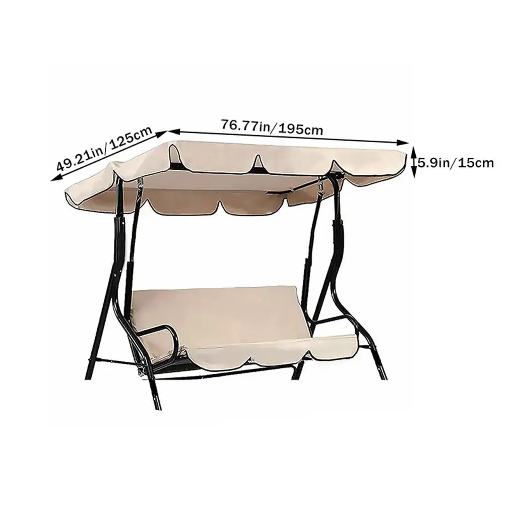 Polyester Swing Chair Canopy Sunproof PA Coated Rotatable Sunshade Garden Park Front Yard Patio Top Cover Deep Green
