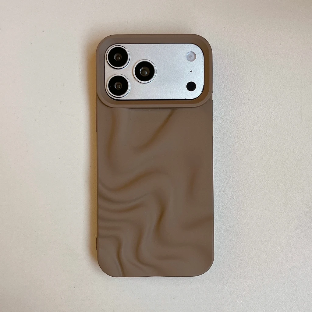Premium Minimalist Matte 3D Water Ripple Pattern Phone Case