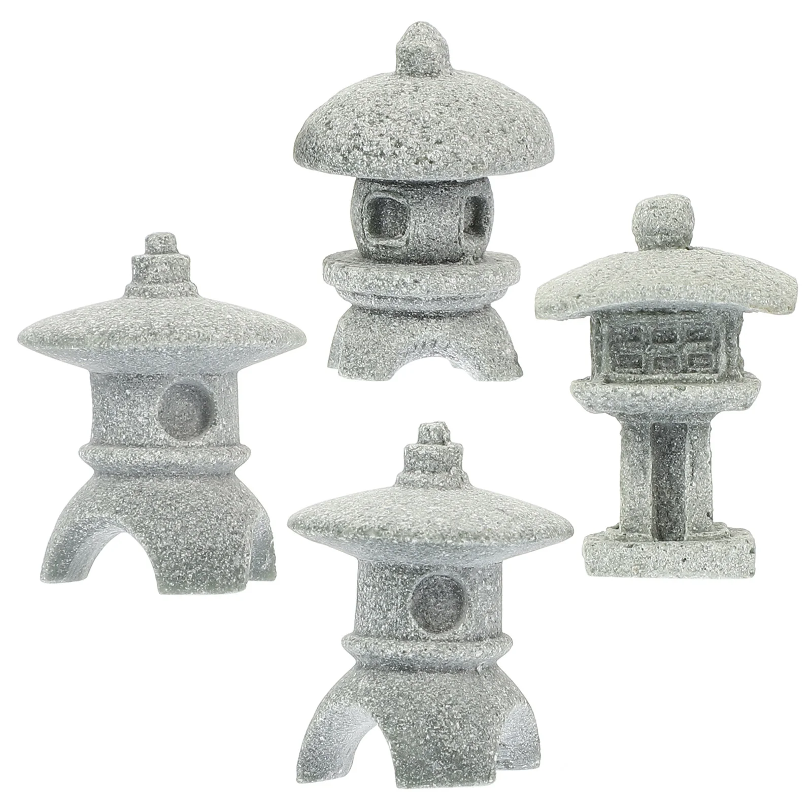 

Sandstone Pagoda Mini Statue Stone Lantern Japanese Style Pagoda Lantern Yard Bonsai Decoration Asian Small Tank Decor