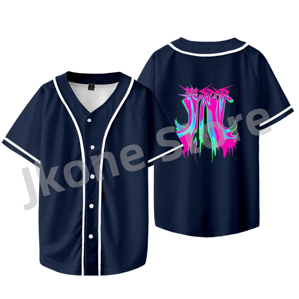 

Stray Kids Baseball Jacket Rock-Star Album Merch T-shirts Women/Men Fashion Casual Short Sleeve Streetwear