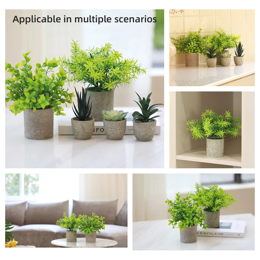 2 Pack Artificial Simulation pulp pot Nandina domestica in Pots Small House Plants for Home Office Desk Room Décor: 3 - 5 Days Free Delivery Only UK