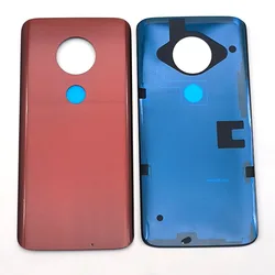 Enhanced Back Glass Battery Cover Rear Door Housing Panel for Motorola Moto G7 Plus (Red)