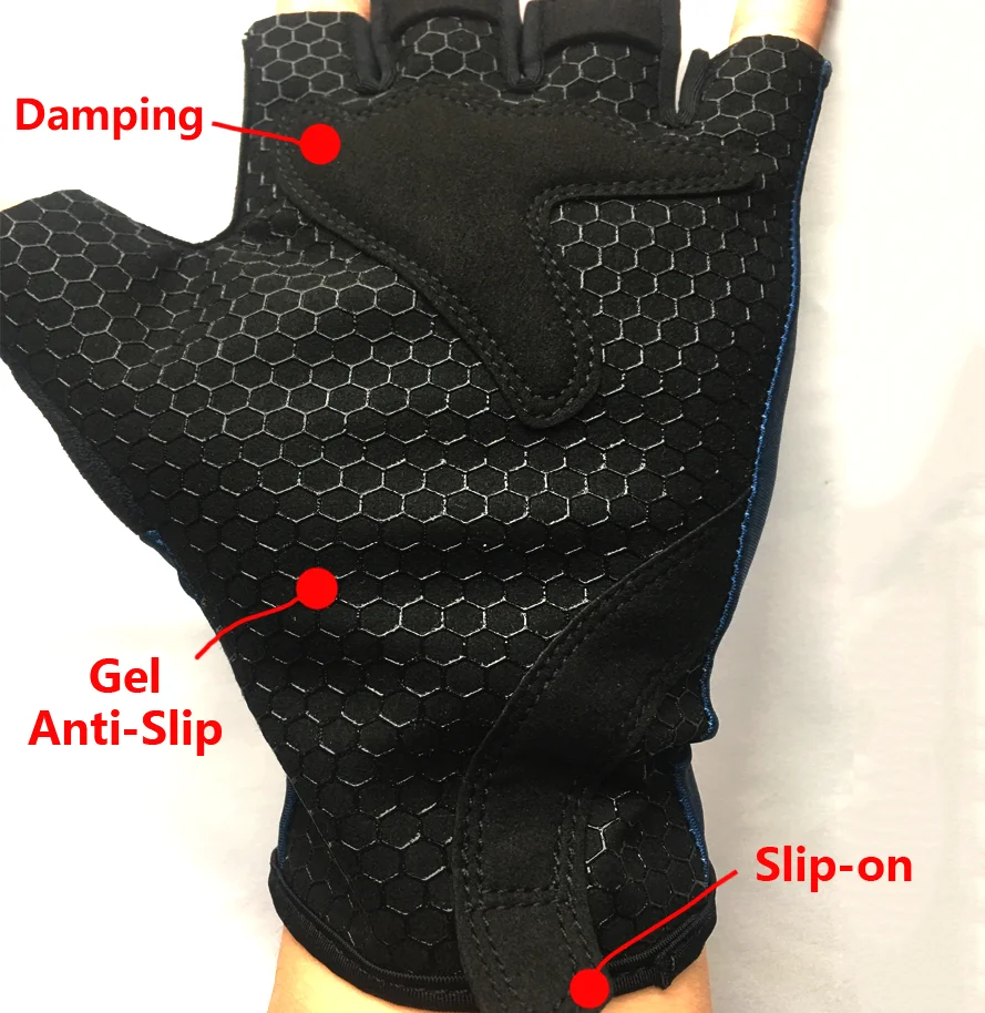 Anti Slip Shock Breathable Half Finger Gloves Breathable Cycling Gloves Fitness Gym Bodybuilding Crossfit Exercise Sports Gloves