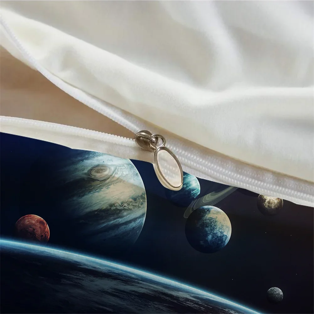 2/3pcs Polyester Duvet Cover Set (1*Duvet Cover + 1/2*Pillowcase, Without Core), 3D Space Planet Print Bedding Set In Bed Home