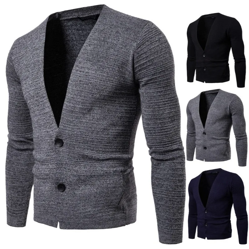

Autumn new young men's slim knitted cardigan sweater cardigan coat