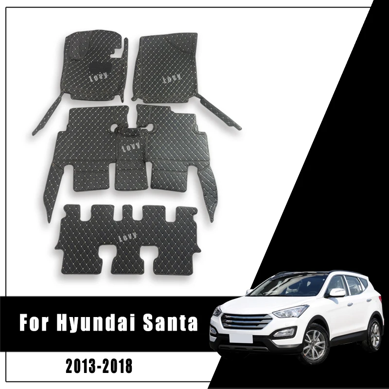 

Автомобильные коврики для Hyundai Santa Fe 2018 2017 2016 2015 2014 (7 мест), коврики, аксессуары для салона автомобиля, накладки на ножки