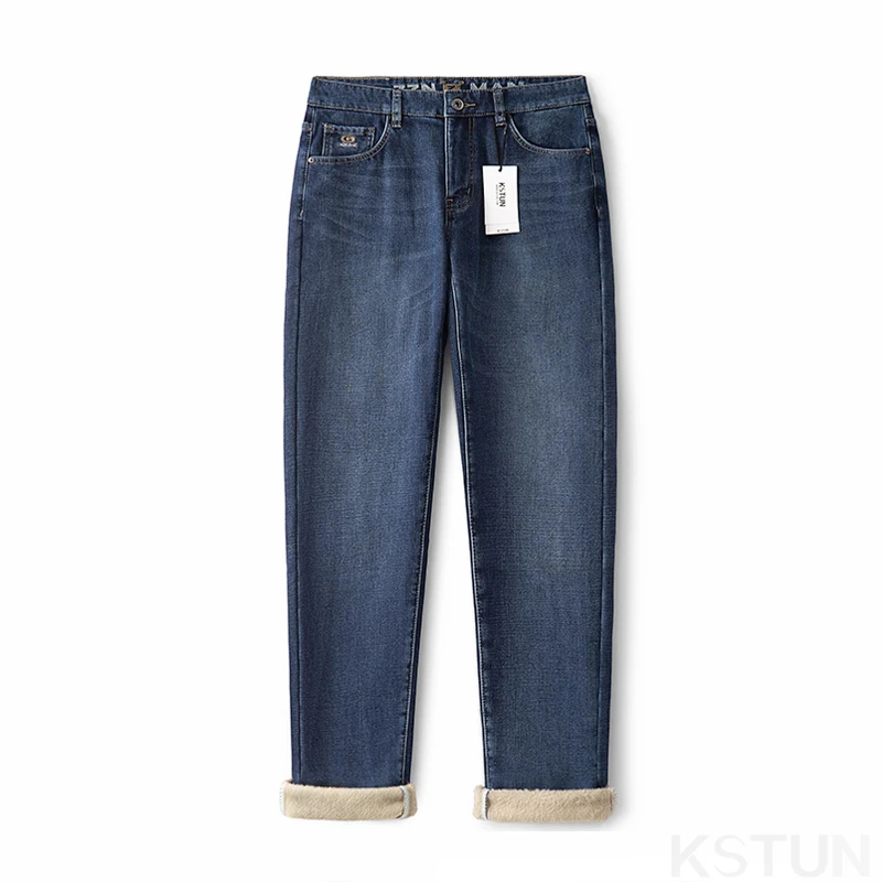 KSTUN 2024 Men Warm Jeans Thicken