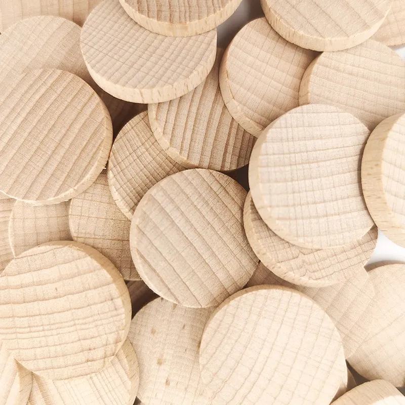 1-5cm Round Wood Discs for Craft Unfinished Wooden Slices Wood Coins Blank Wooden for DIY Arts Projects