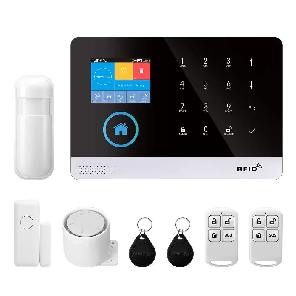 PGST 2G GSM WiFi Protection de sécurité Alexa Tuya vie intelligente domotique porte de mouvement capteur magnétique alarme système de sécurité Kit