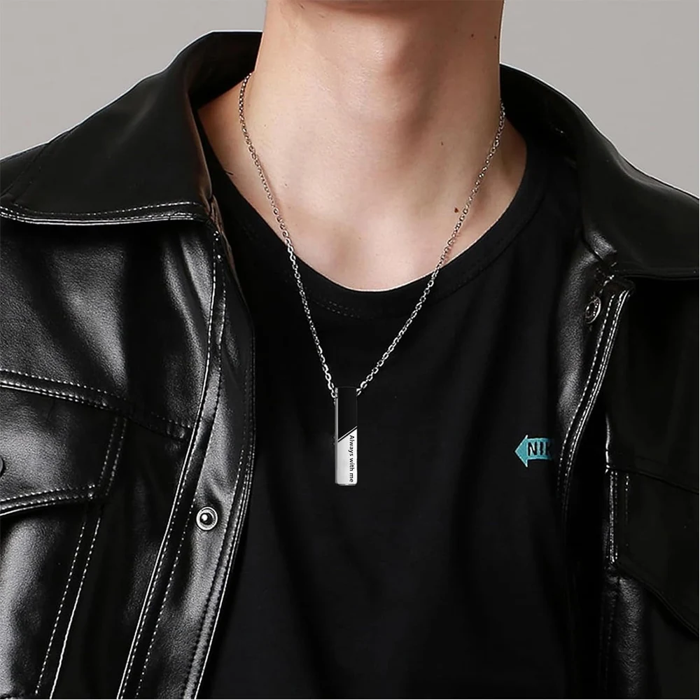 Urn Necklace for Ashes Memorial Cremation Jewelry for Ashes Keepsake Jewelry Cube Necklace Bar Urn Pendant
