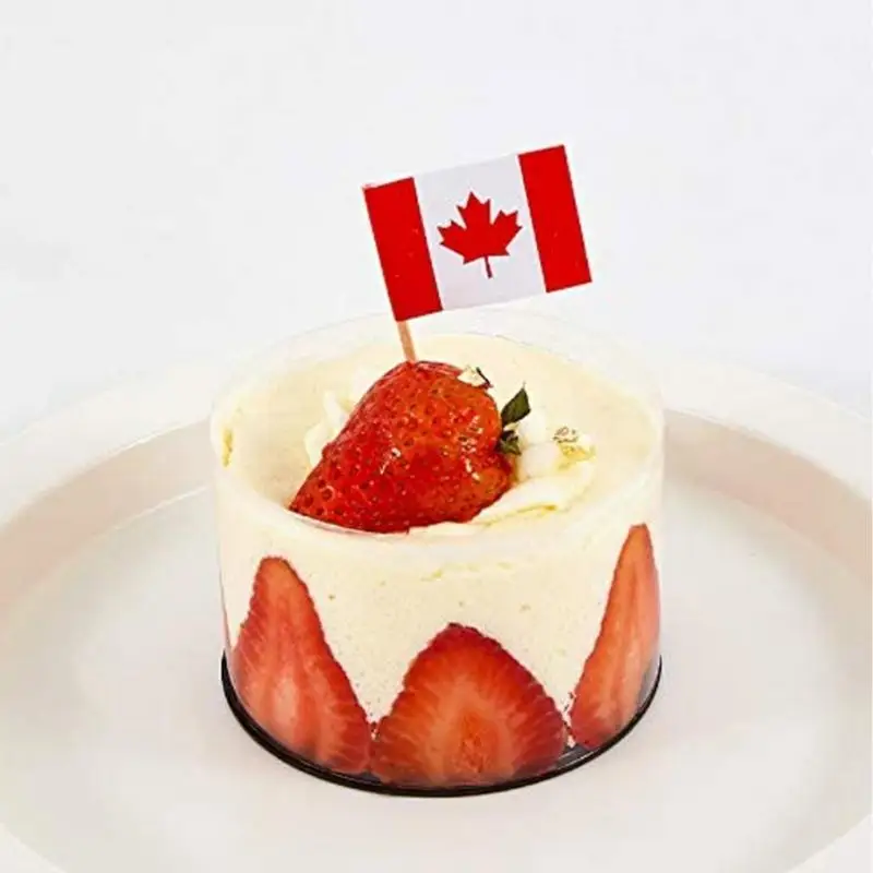 Canadian Cake Topper Canada Flag Toothpick Flags Small Mini Stick Cupcake Toppers Party Decoration Celebration Cake Flags