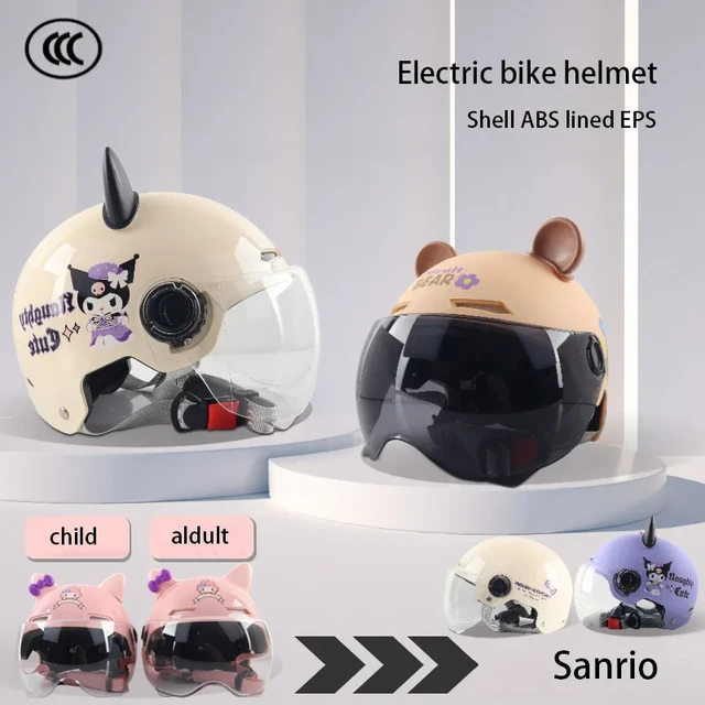  Casque De Moto pour Enfants 3/4 Dessin Animé Mignon