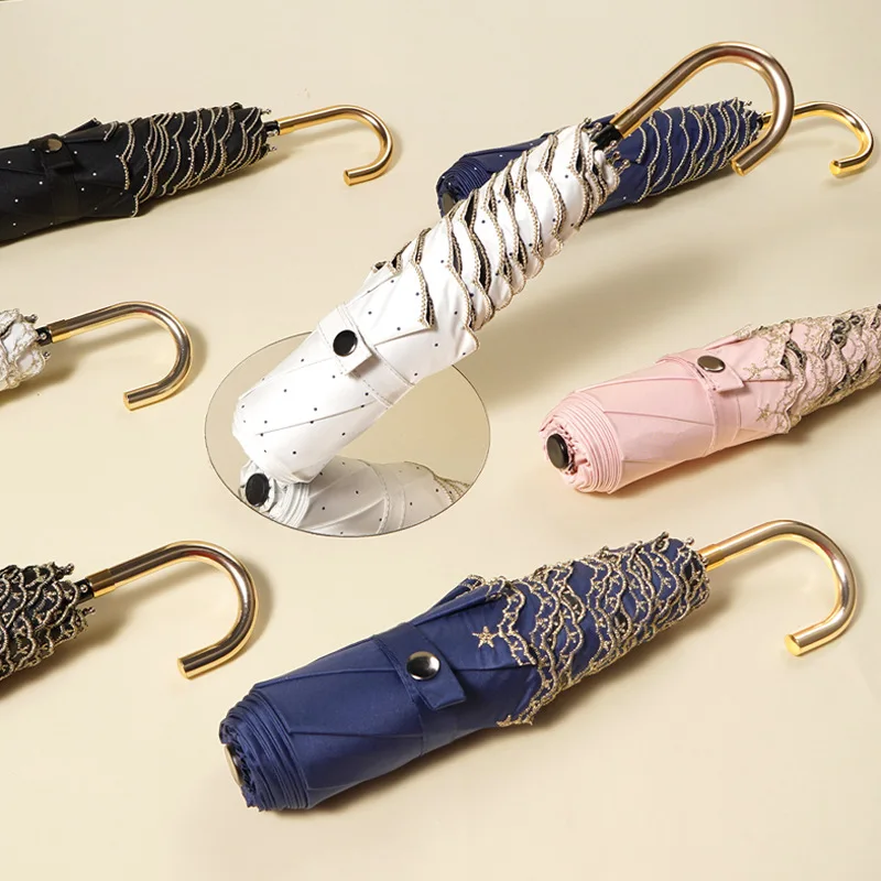 Vinyl Anti-UV Mini Umbrella  Portable Windshield Umbrella Sunny or Rainy Use Sun Protection Parasol