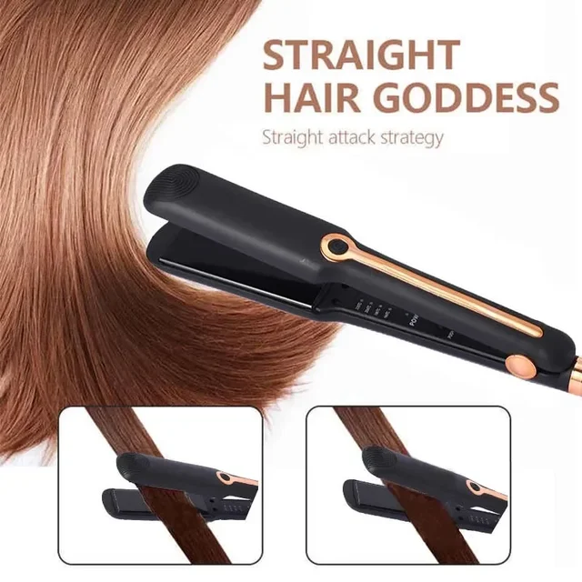 Piastra per capelli professionale Ferro arricciacapelli Ferro da stiro in ceramica Piastra per capelli regolabile con piastra larga agli ioni negativi 4