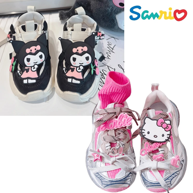 

Anime Kawaii Sanrios Kuromi Kids Casual Shoes Spring Autumn Outdoor Breathable Sports Shoe Comfortable Soft Girls Sneakers Gift