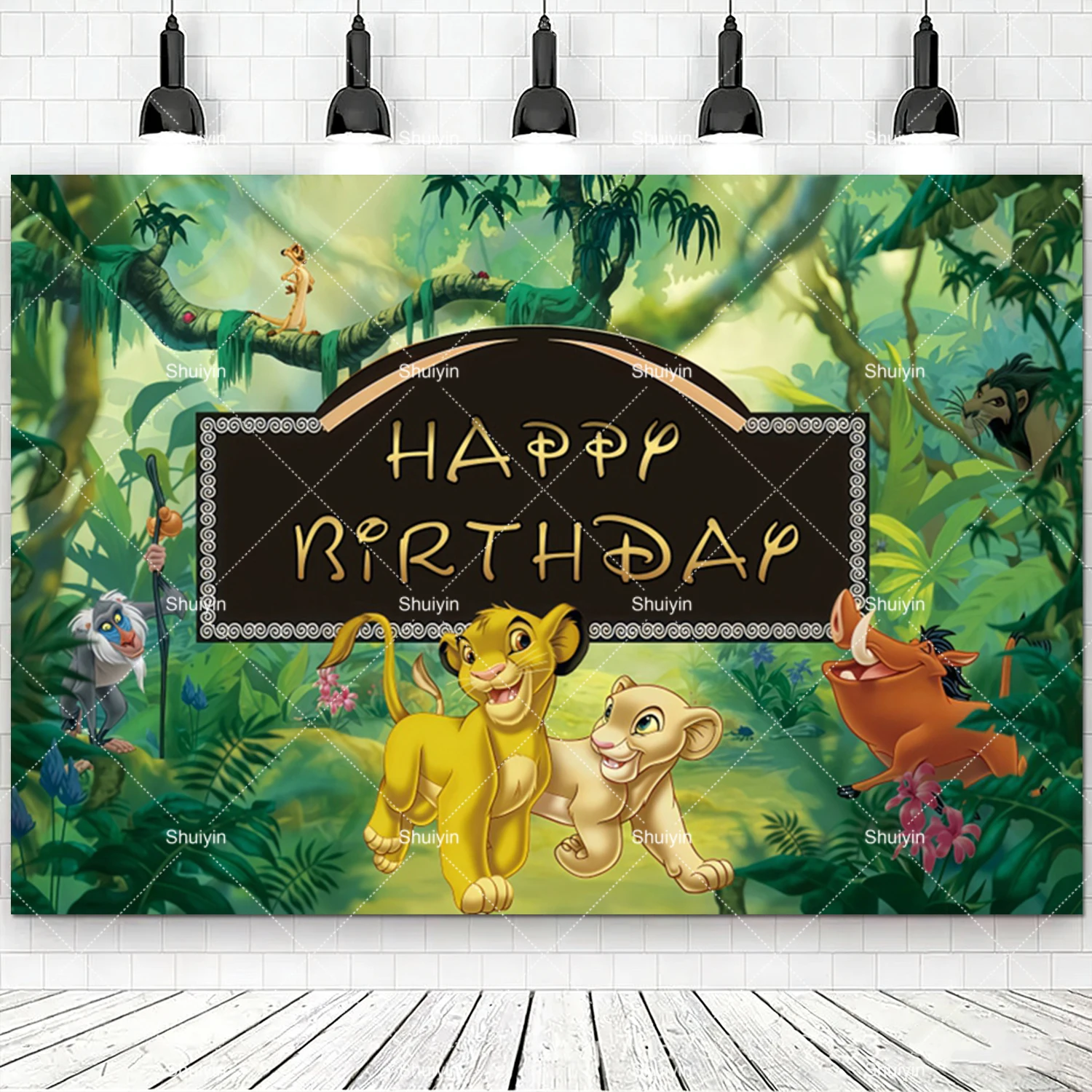 Lion King Cartoon Party Decoration Banner for Children's Birthday & Baby Baptism