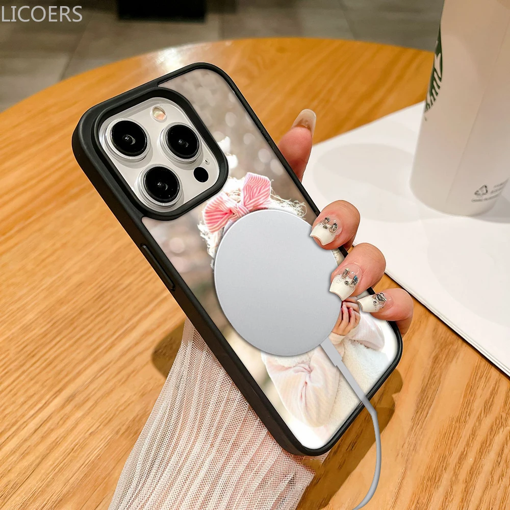 Фото Чехол «сделай сам» для iPhone 15 14 13 12 Pro Max Plus, чехол со встроенным магнитным чипом для Magsafe, Беспроводная зарядка, пользовательский Фото чехол, чехлы №5
