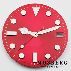 Red 28.5mm Luminous Watch Dial with Hands - Premium Watch Accessory (Dial with hands)