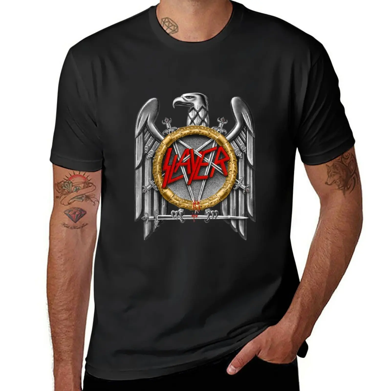 

New Slayer silver eagle T-Shirt Anime t-shirt custom t shirts design your own graphics t shirt men workout shirt