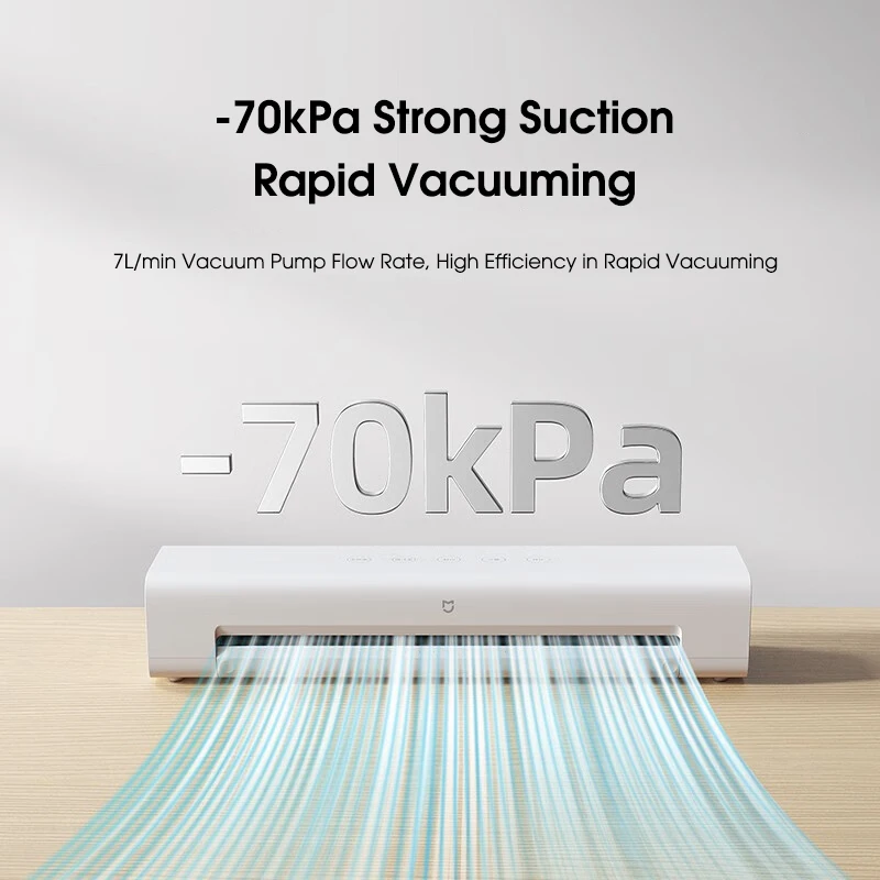 XIAOMI MIJIA Vacuum Sealers Machine 220V With Free 10pcs Vacuum Bags For Kitchen Household Food Vacuum Sealer Packaging Machine 5