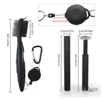 Golf Clean Tool Set Retractable Golf Club Brush and 2 Golf Club Groove Sharpener for U & V-Grooves Portable Golf Brush Tool Kits 2